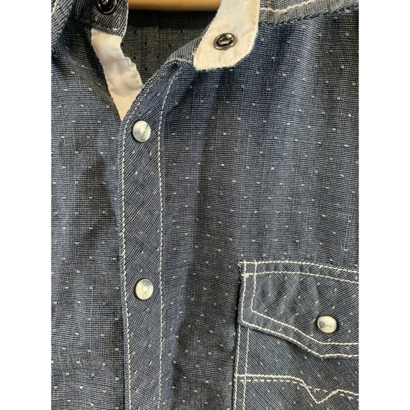 BKE Men's Standard Fit Pearl Snap XL Short Sleeve Shirt Pockets Blue Gray - Picture 4 of 11